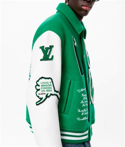 louis vuitton green jacket men's|louis vuitton varsity jacket price.